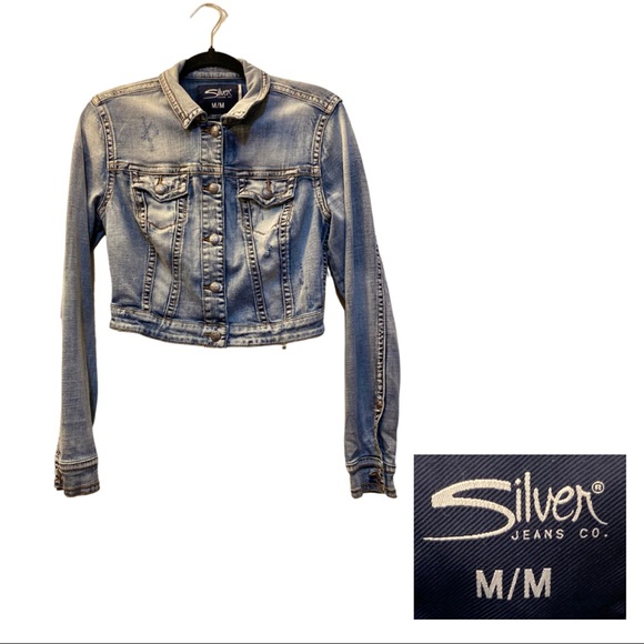 Silver Jeans- Cropped Jean Jacket size medium - Picture 1 of 1